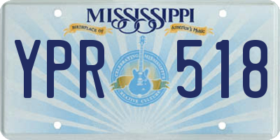 MS license plate YPR518