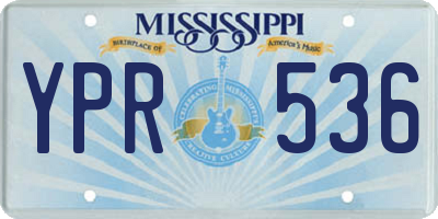 MS license plate YPR536