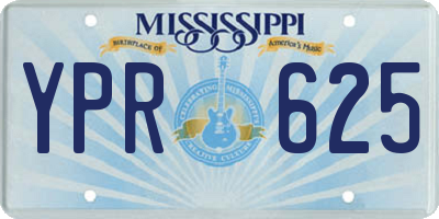 MS license plate YPR625