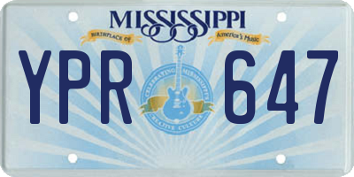 MS license plate YPR647