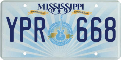 MS license plate YPR668