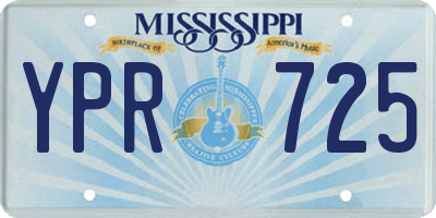 MS license plate YPR725