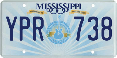 MS license plate YPR738