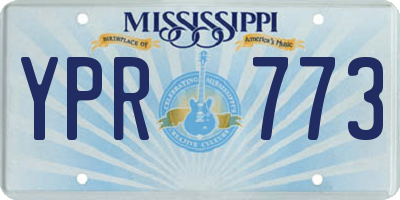 MS license plate YPR773