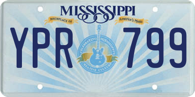 MS license plate YPR799