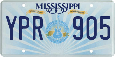 MS license plate YPR905