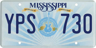 MS license plate YPS730