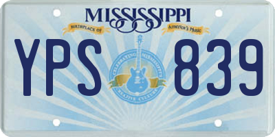MS license plate YPS839