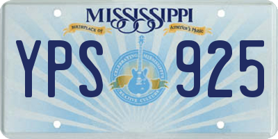 MS license plate YPS925