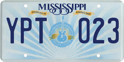 MS license plate YPT023