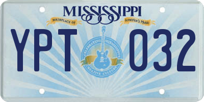MS license plate YPT032