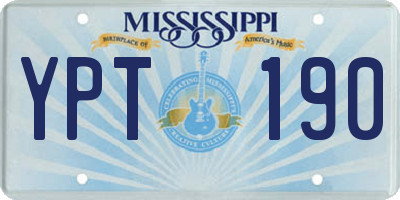 MS license plate YPT190