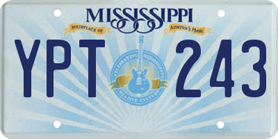 MS license plate YPT243