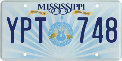 MS license plate YPT748