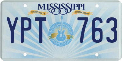 MS license plate YPT763