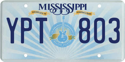 MS license plate YPT803