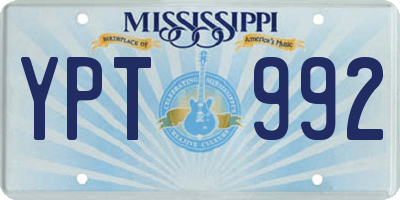 MS license plate YPT992