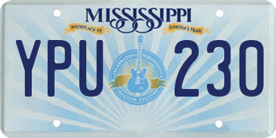 MS license plate YPU230