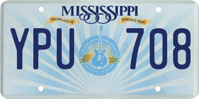 MS license plate YPU708