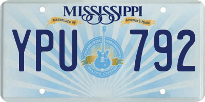 MS license plate YPU792