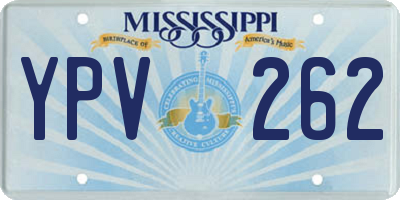 MS license plate YPV262