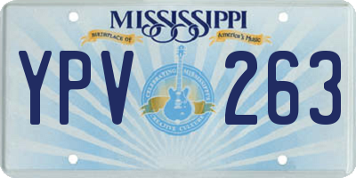 MS license plate YPV263