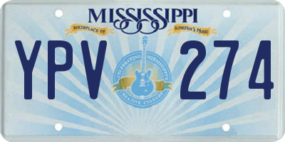 MS license plate YPV274