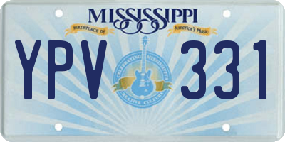 MS license plate YPV331