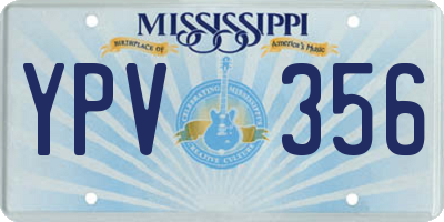 MS license plate YPV356