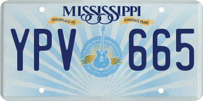 MS license plate YPV665