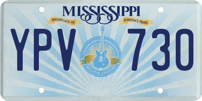 MS license plate YPV730