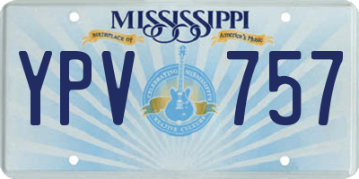 MS license plate YPV757