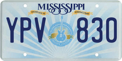 MS license plate YPV830