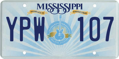 MS license plate YPW107