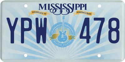 MS license plate YPW478