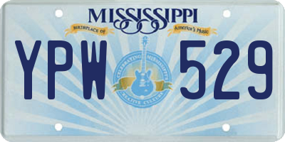 MS license plate YPW529