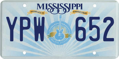 MS license plate YPW652