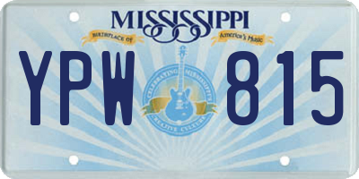 MS license plate YPW815