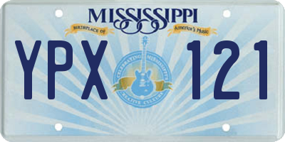 MS license plate YPX121