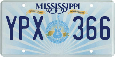 MS license plate YPX366