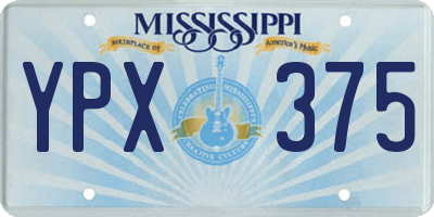 MS license plate YPX375