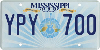 MS license plate YPY700