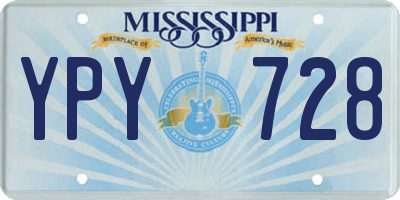 MS license plate YPY728