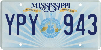 MS license plate YPY943