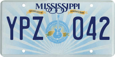 MS license plate YPZ042