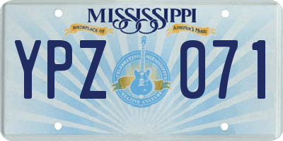 MS license plate YPZ071