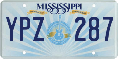 MS license plate YPZ287