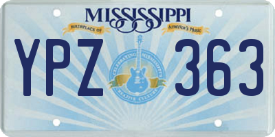 MS license plate YPZ363