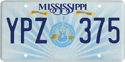 MS license plate YPZ375