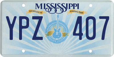 MS license plate YPZ407